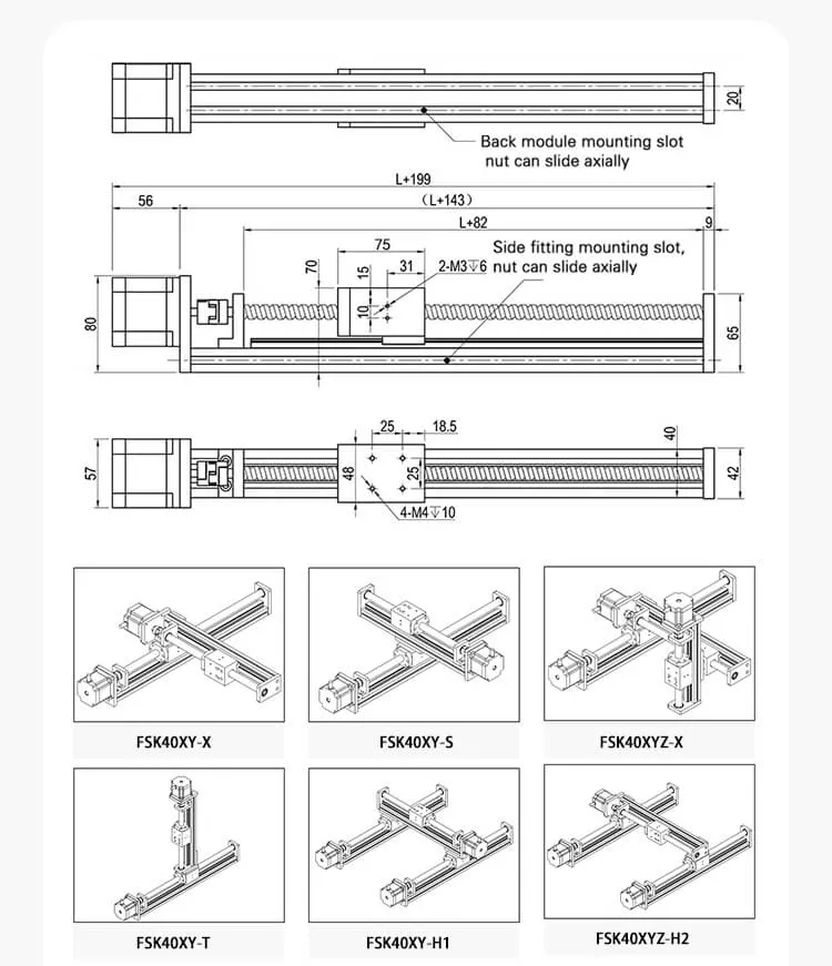 Vertical Linear Rail Guide Ball Screw Stage Motorized Xyz Table